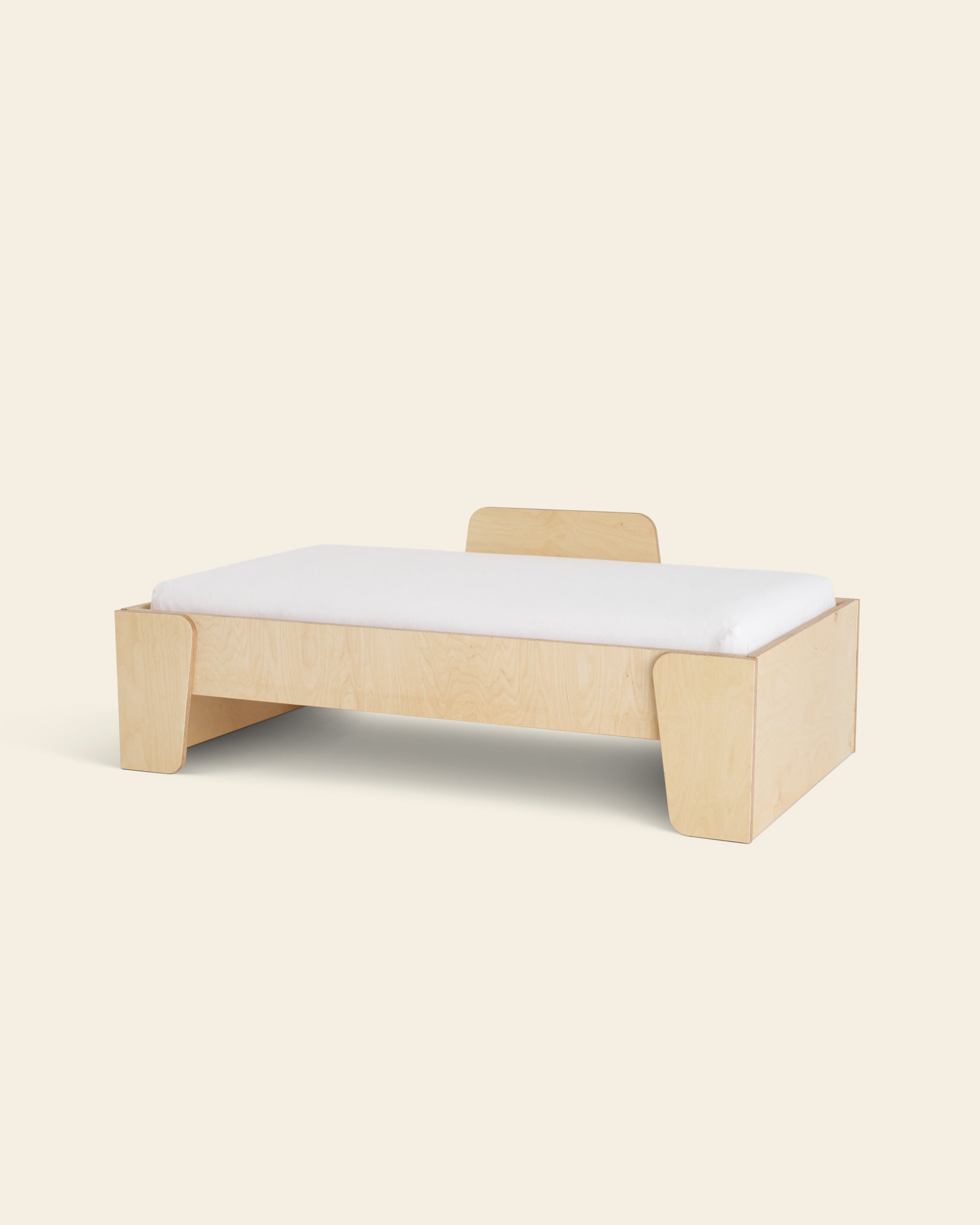 Montessori toddler bedframe with safety rail