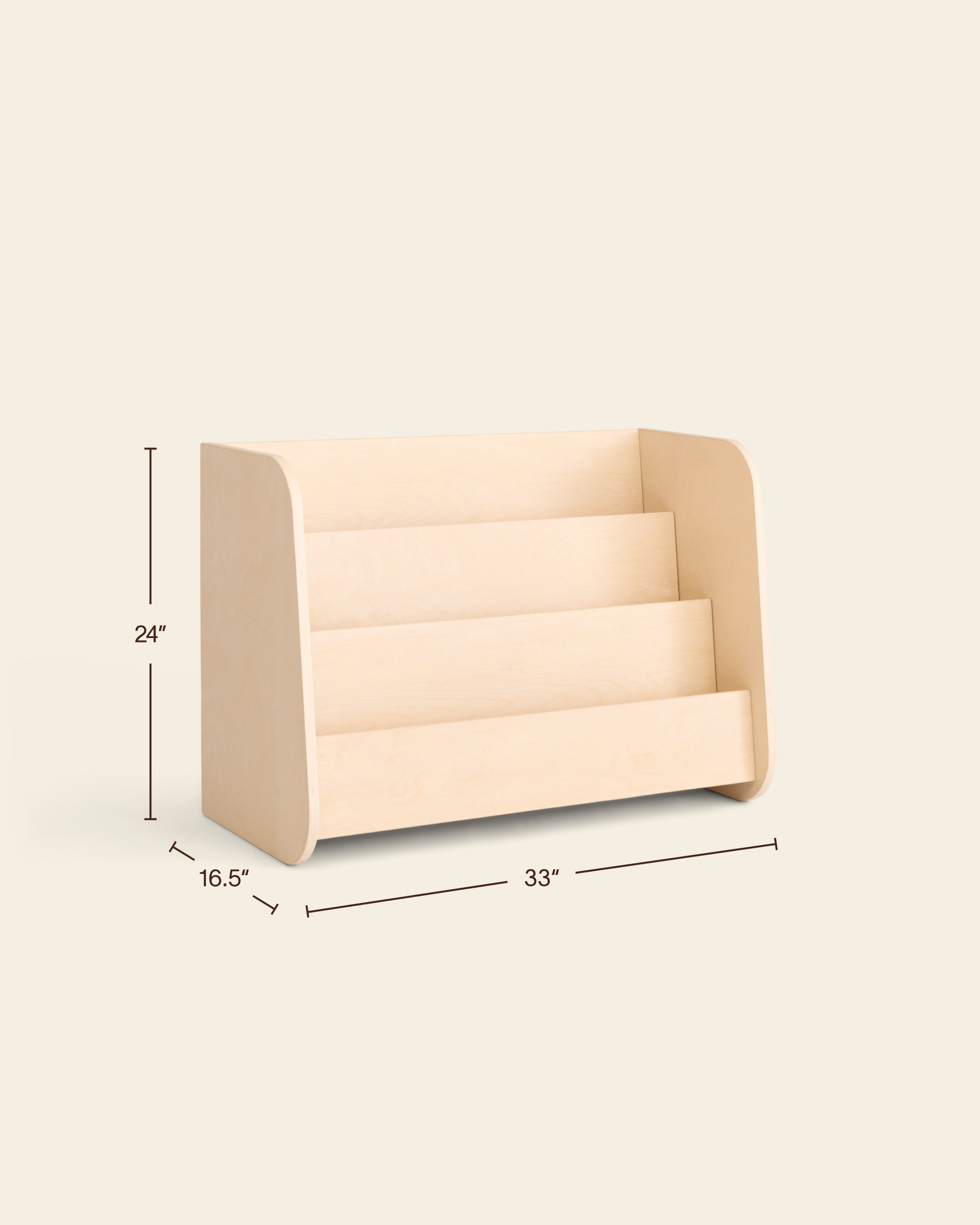 Dimensions of Montessori bookshelf