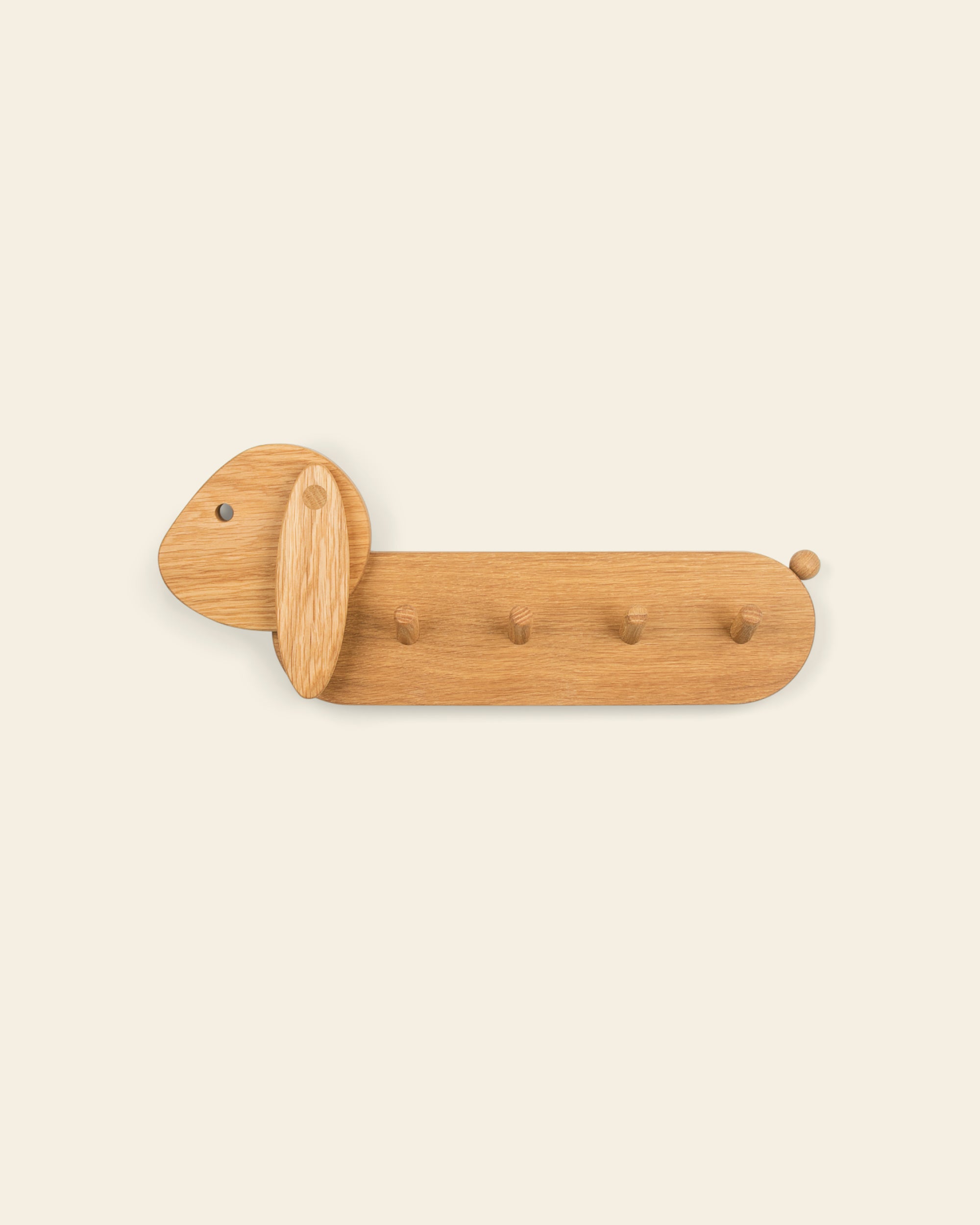 Piccalio Coat Rack for children in bunny style, made of oak wood with a non-toxic finish