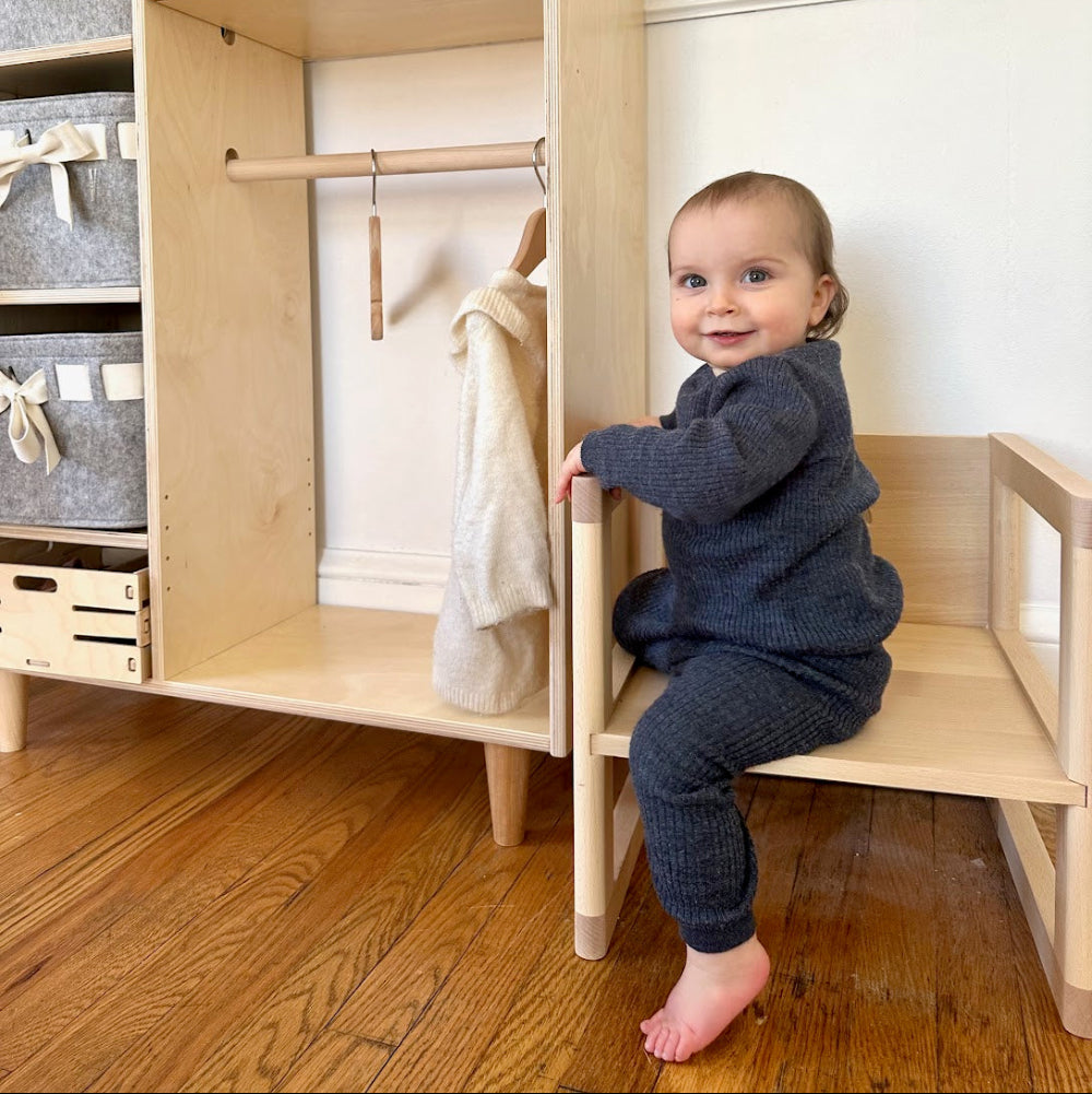 1.5 year old using piccalio solid wood reversible toddler chair