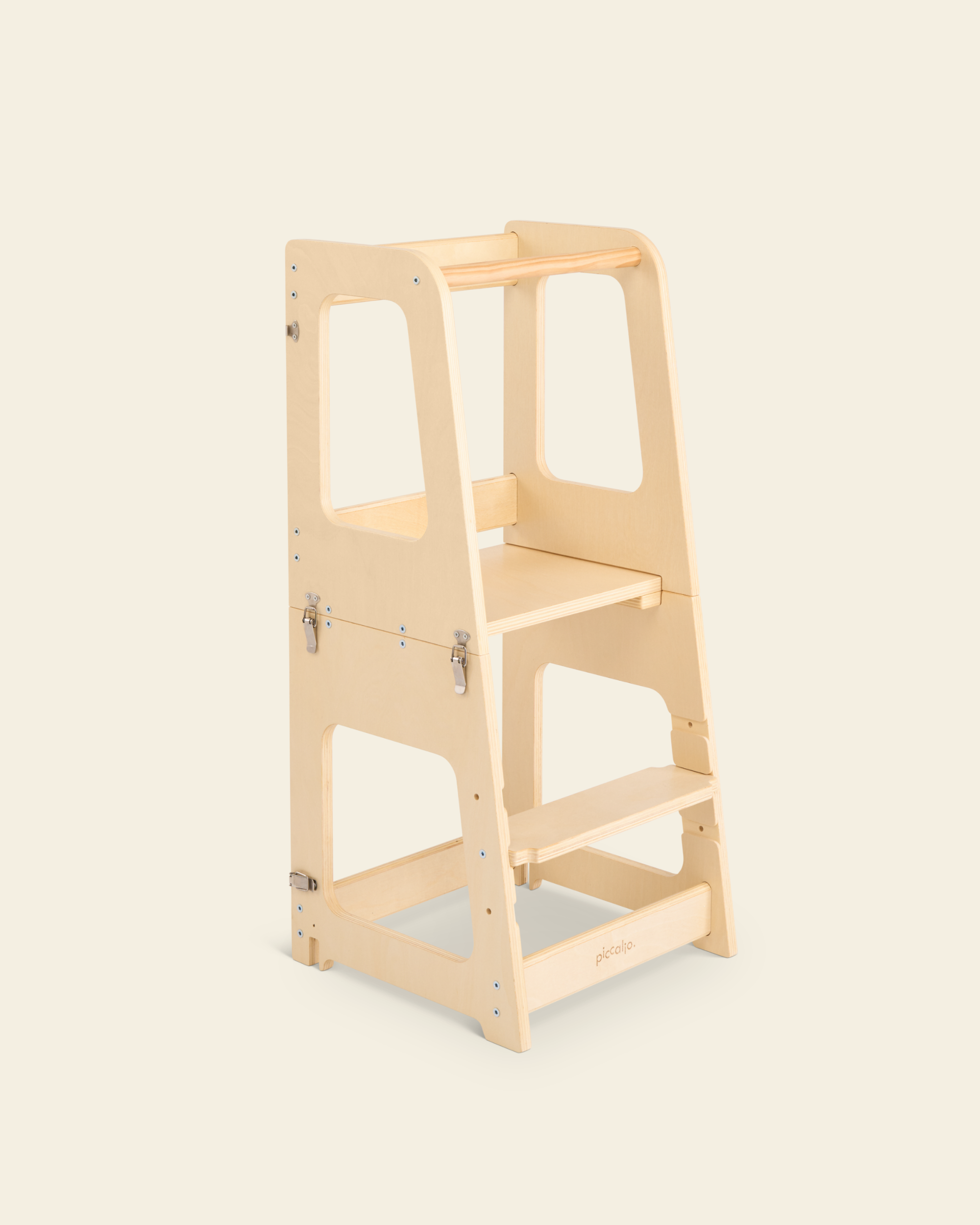Piccalio kitchen helper tower in natural birch plywood.