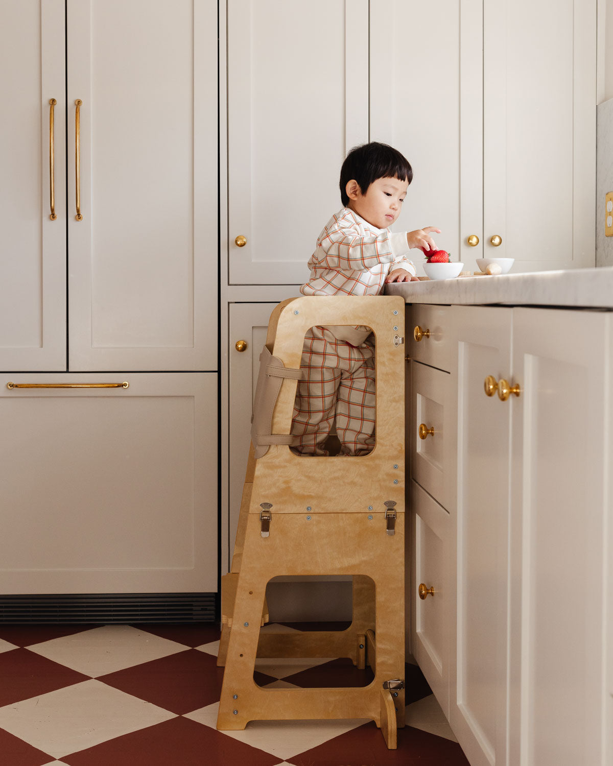 High Chair Baby Helper Tower Baby High Chair TOETOL Bamboo Toddler