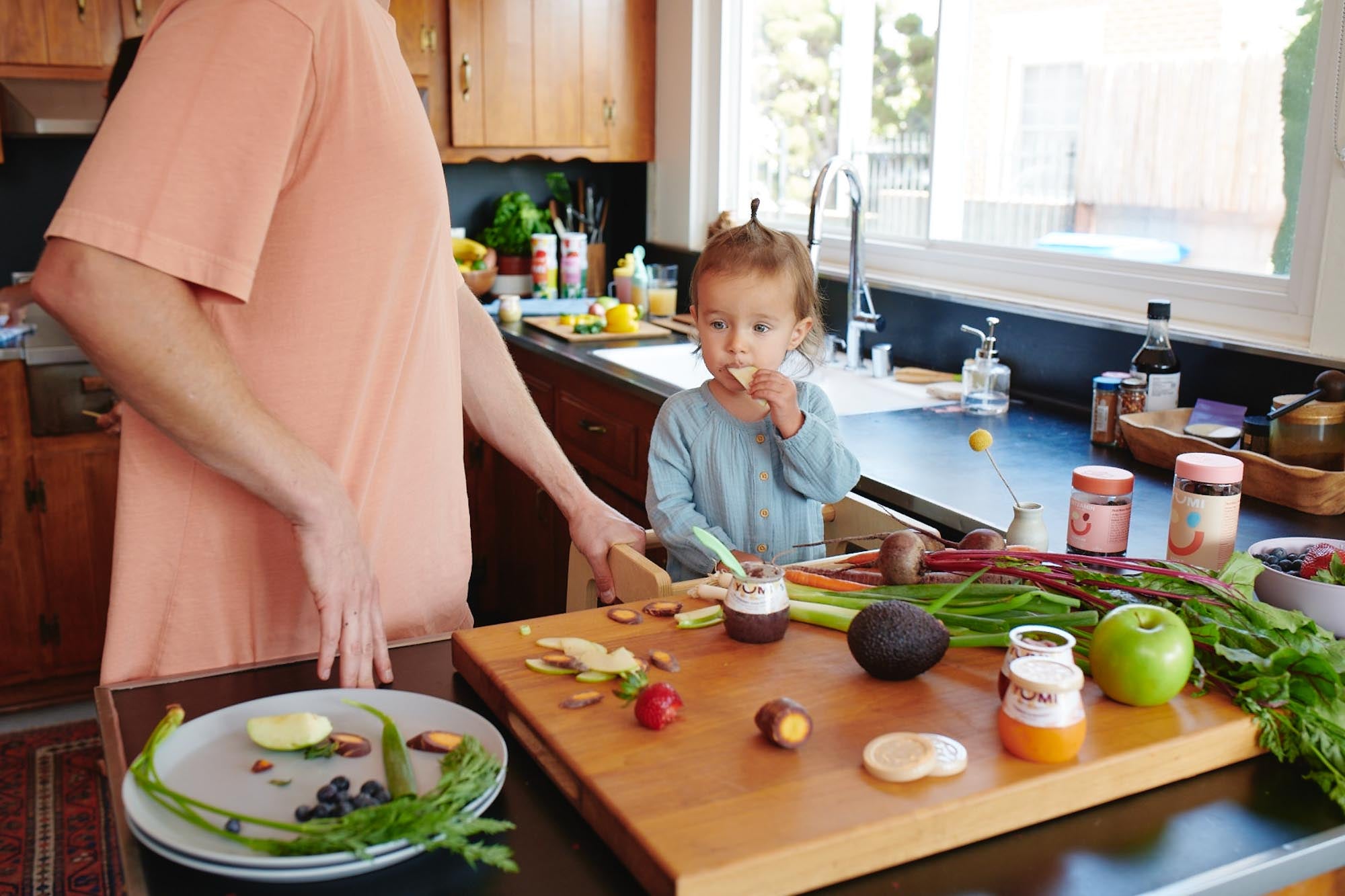 imaginative play in the kitchen toddler,  pretend play for toddlers