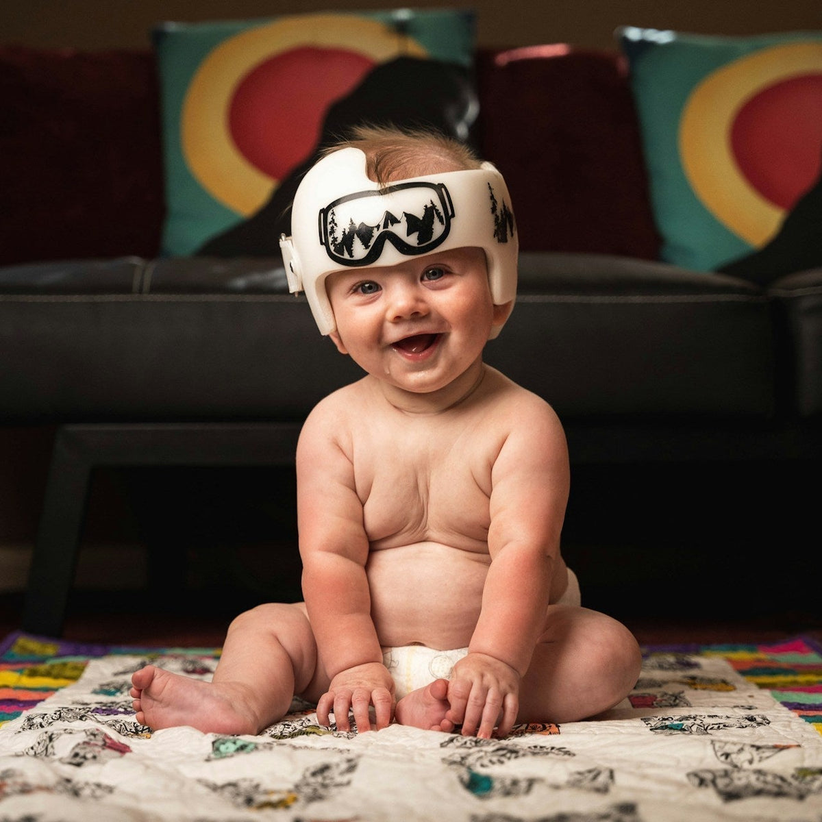 baby in helmet football Ocanoiy Toddler Headguard Infant Head Cushion ( Blue) Newborn Sleeping With Football And
