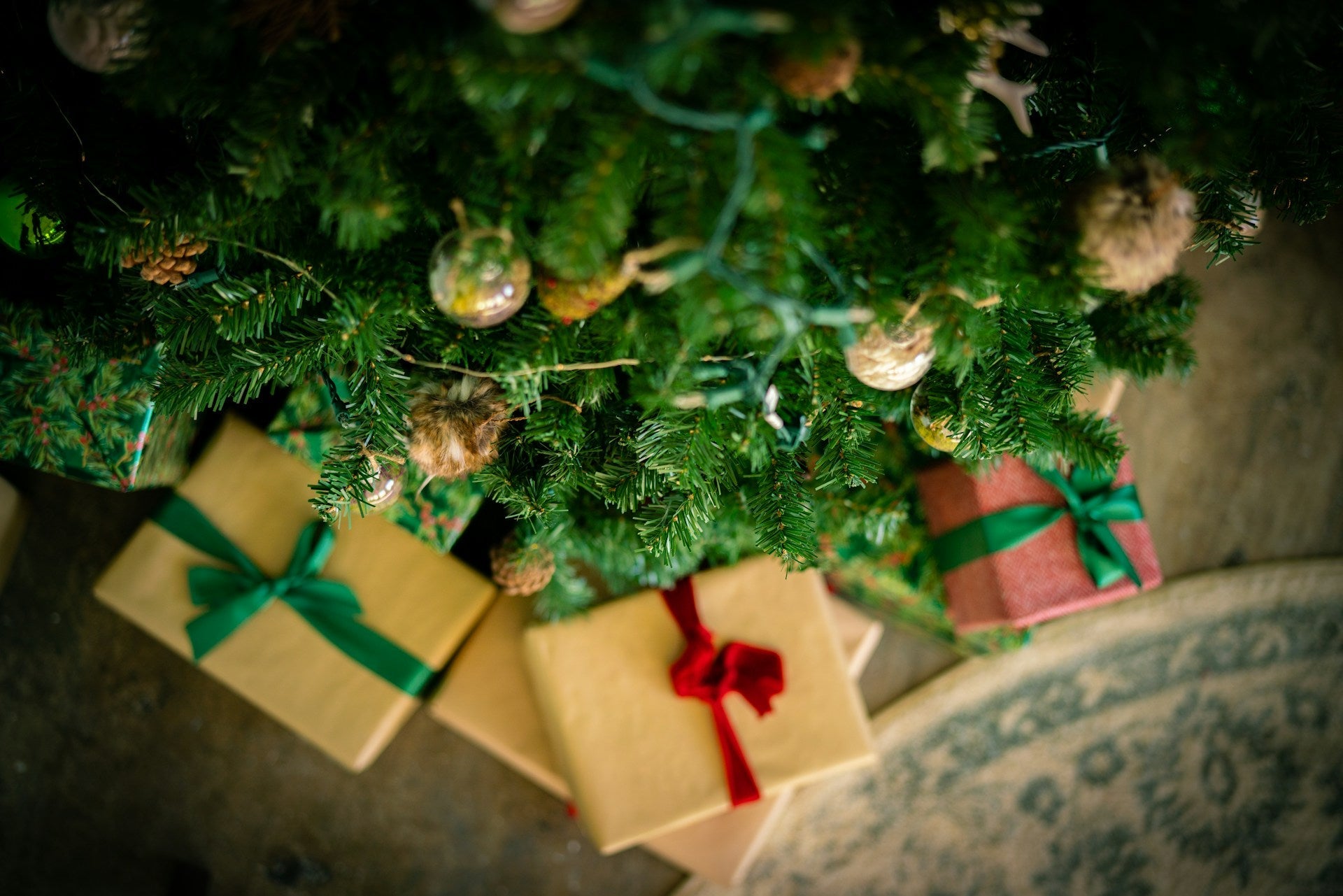 Christmas presents under tree