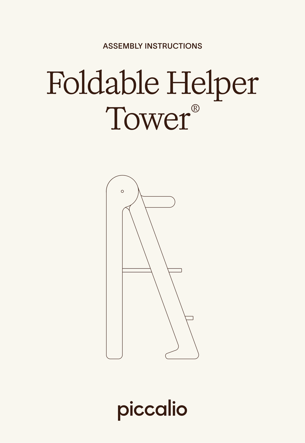 Piccalio foldable helper tower assembly instructions guide
