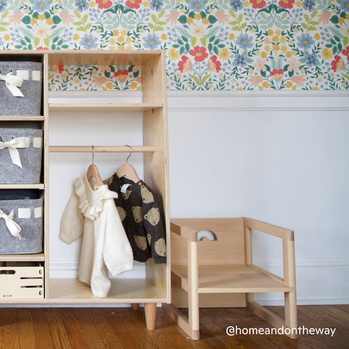 Piccalio toddler chair made of natural birch wood in a child's bedroom