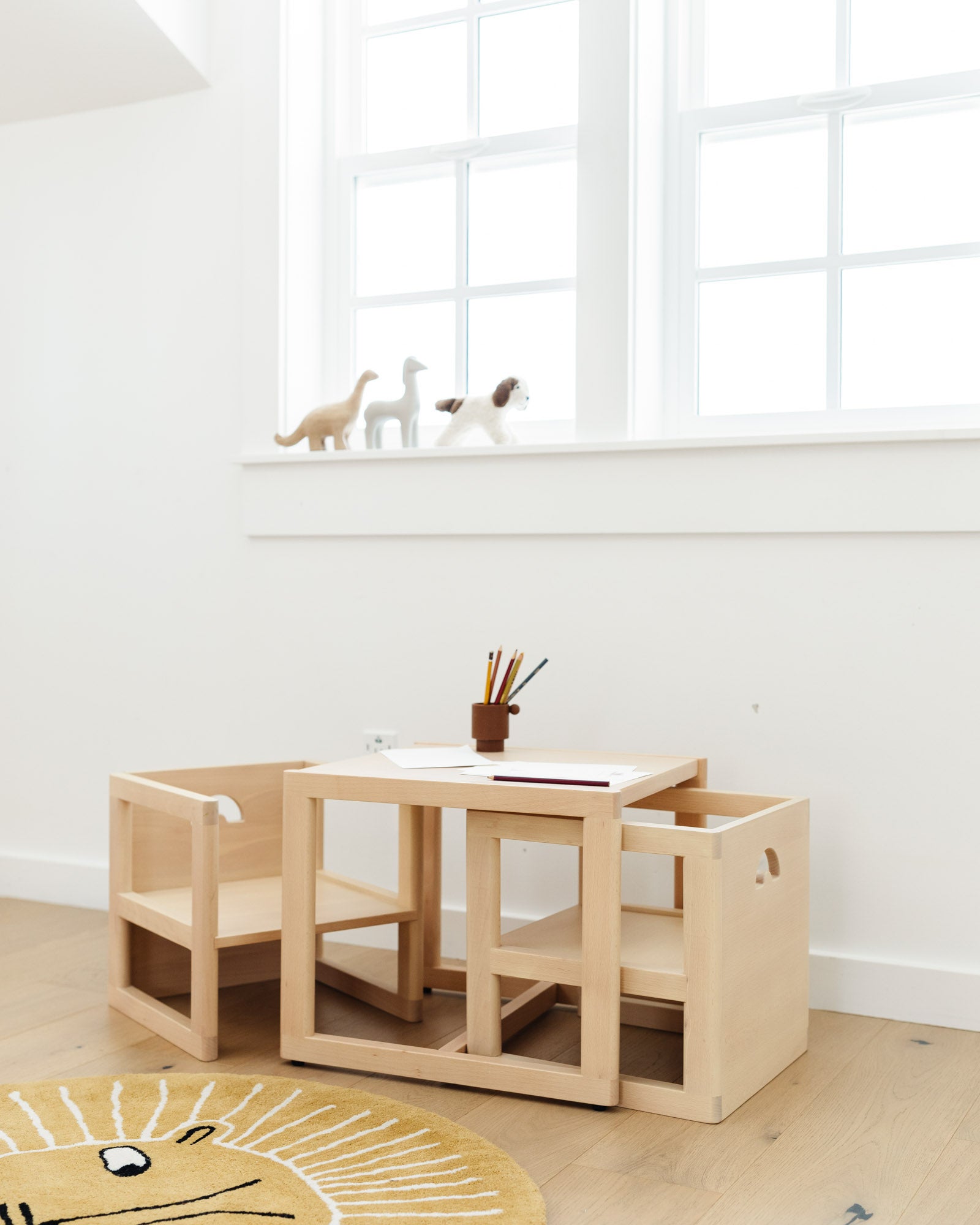 Wooden table & chairs for online toddlers